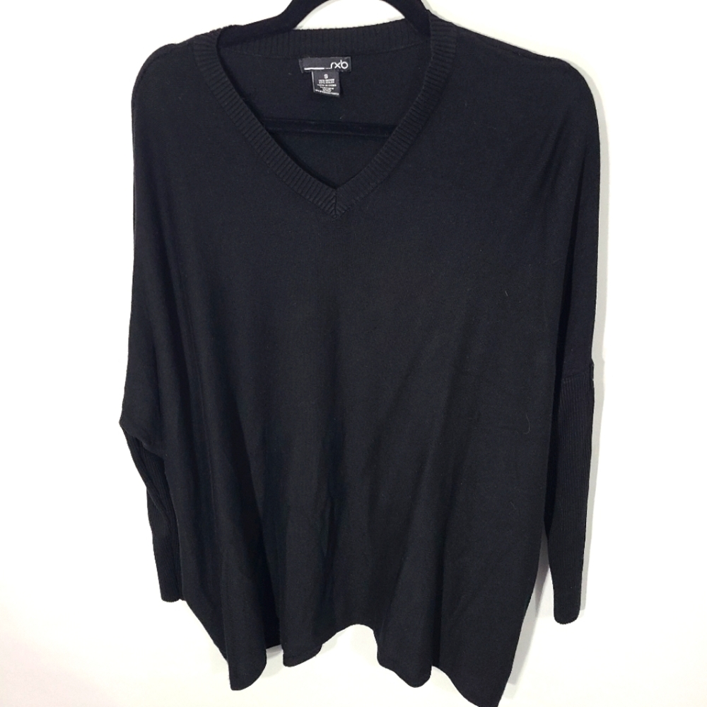 RBX Women's Size Small Sweater Black Gold Buttons Top Cardigan Pullover